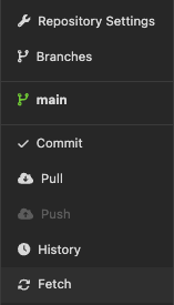 Git sync menu