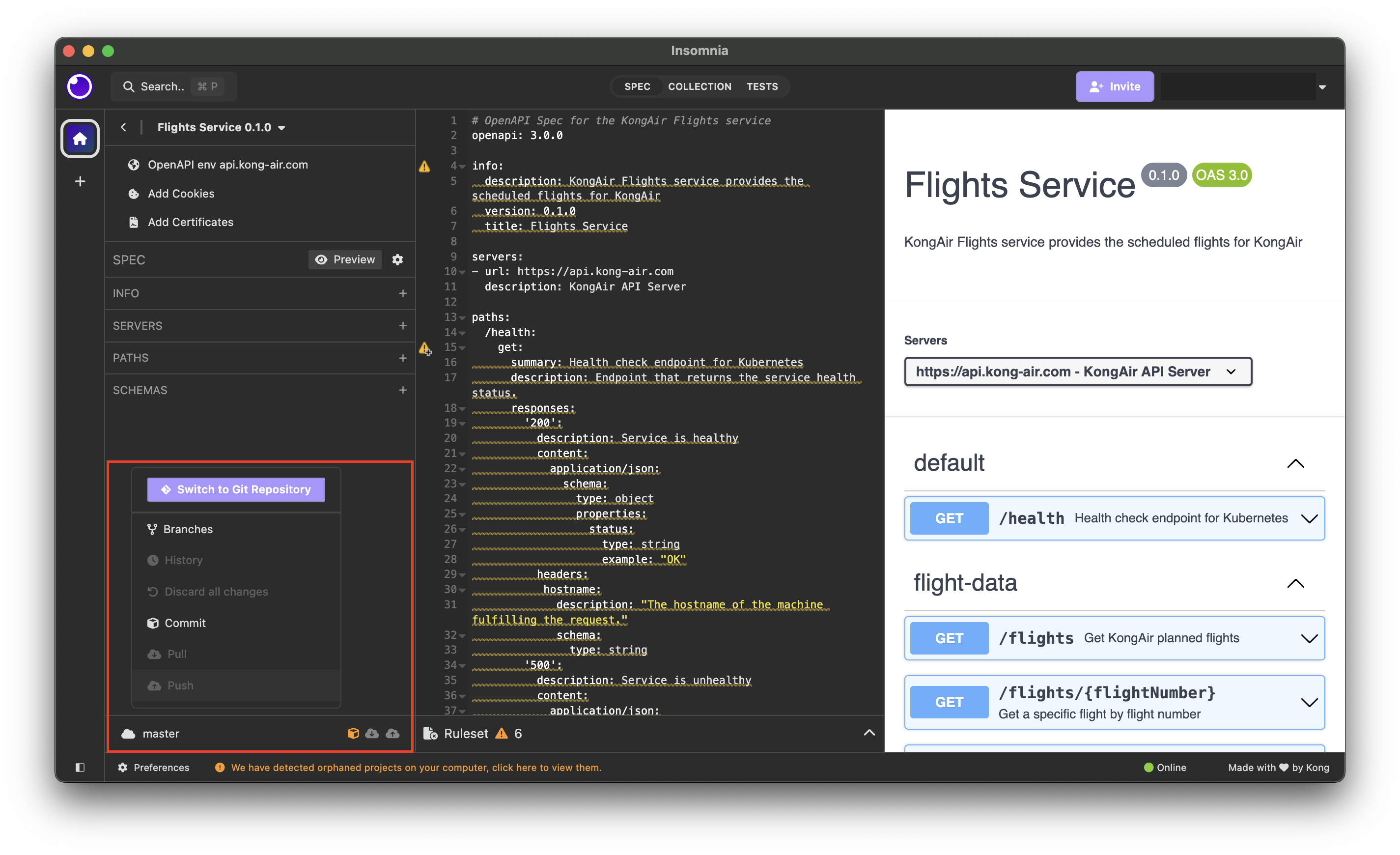 Version control sidebar menu location
