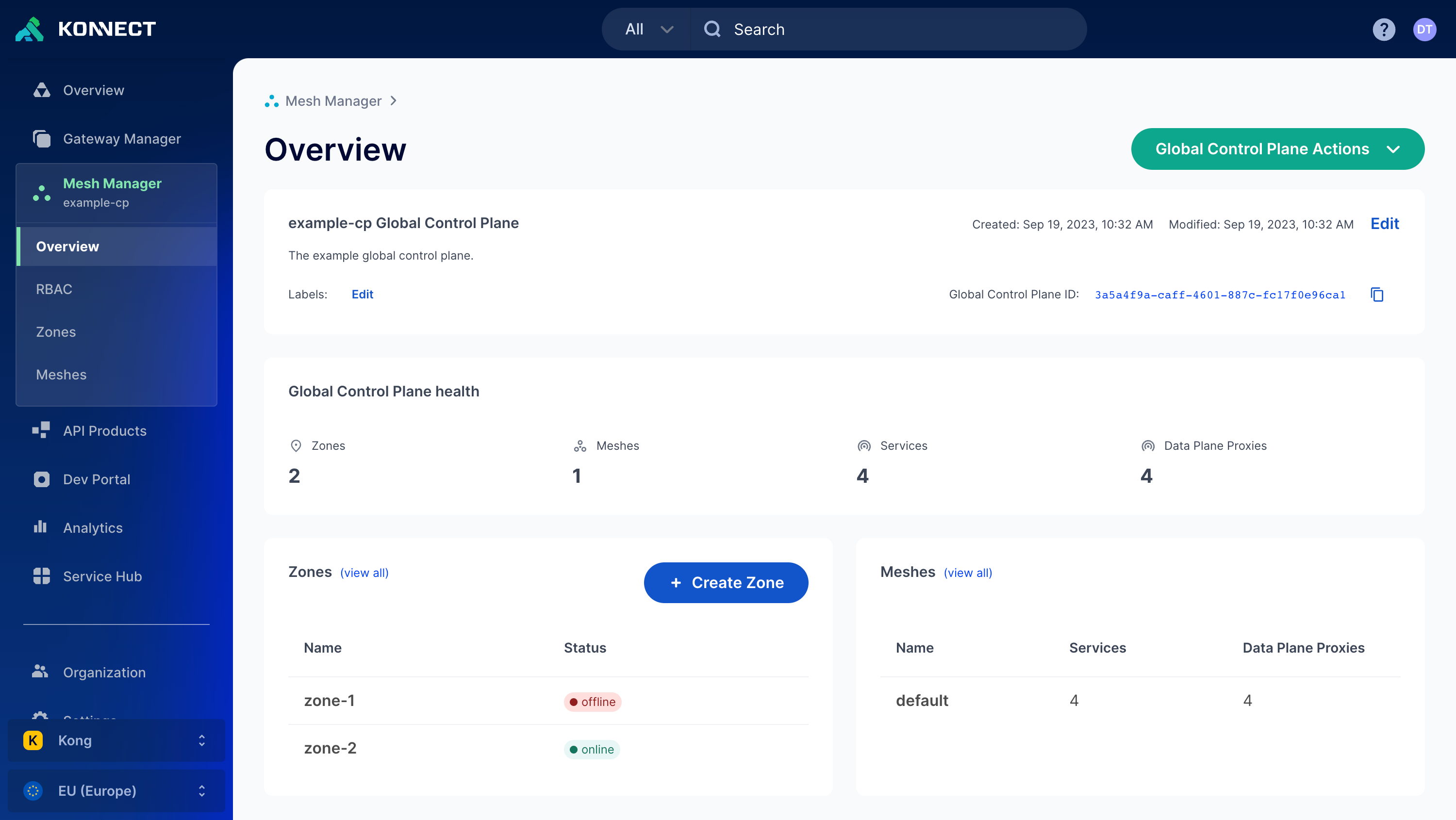 Mesh Manager Dashboard